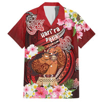 Personalised New Zealand Father's Day Hawaiian Shirt Happy Father And Child DT04 Red - Polynesian Pride