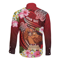Personalised New Zealand Father's Day Long Sleeve Button Shirt Happy Father And Child DT04 - Polynesian Pride