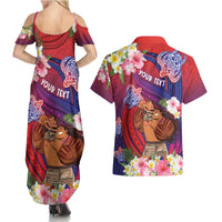 Personalised Samoa Father's Day Couples Matching Summer Maxi Dress and Hawaiian Shirt Happy Father And Child DT04 - Polynesian Pride