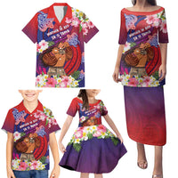 Personalised Samoa Father's Day Family Matching Puletasi and Hawaiian Shirt Happy Father And Child