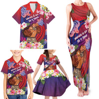 Personalised Samoa Father's Day Family Matching Tank Maxi Dress and Hawaiian Shirt Happy Father And Child