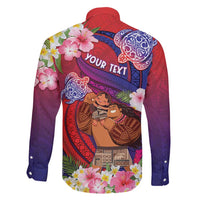 Personalised Samoa Father's Day Family Matching Tank Maxi Dress and Hawaiian Shirt Happy Father And Child