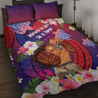 Samoa Father's Day Quilt Bed Set Happy Father And Child DT04 Red - Polynesian Pride