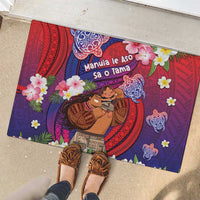Samoa Father's Day Rubber Doormat Happy Father And Child DT04 - Polynesian Pride