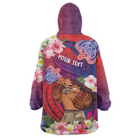 Personalised Samoa Father's Day Wearable Blanket Hoodie Happy Father And Child DT04 - Polynesian Pride