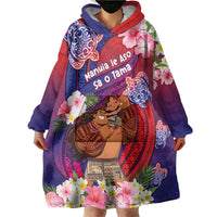 Personalised Samoa Father's Day Wearable Blanket Hoodie Happy Father And Child DT04 - Polynesian Pride