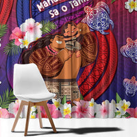 Samoa Father's Day Window Curtain Happy Father And Child DT04 - Polynesian Pride