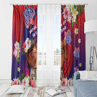 Samoa Father's Day Window Curtain Happy Father And Child DT04 - Polynesian Pride