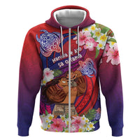 Personalised Samoa Father's Day Zip Hoodie Happy Father And Child