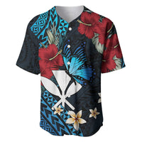 Hawaii Butterfly Baseball Jersey Kanaka Maoli Mix Hibiscus