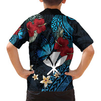 Hawaii Butterfly Family Matching Long Sleeve Bodycon Dress and Hawaiian Shirt Kanaka Maoli Mix Hibiscus