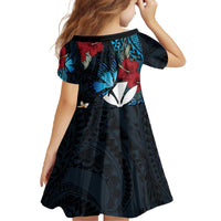 Hawaii Butterfly Family Matching Off The Shoulder Long Sleeve Dress and Hawaiian Shirt Kanaka Maoli Mix Hibiscus