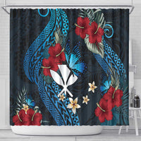 Hawaii Butterfly Shower Curtain Kanaka Maoli Mix Hibiscus