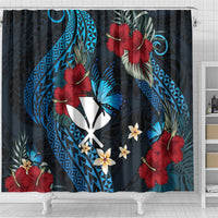 Hawaii Butterfly Shower Curtain Kanaka Maoli Mix Hibiscus