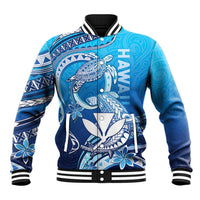 Hawaii Baseball Jacket Turtle With Hammerhead Shark Oceanic DT04 Unisex Blue - Polynesian Pride