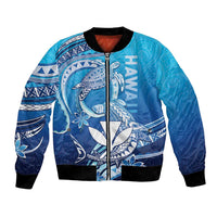 Hawaii Bomber Jacket Turtle With Hammerhead Shark Oceanic