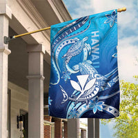 Hawaii Garden Flag Turtle With Hammerhead Shark Oceanic DT04 House Flag Blue - Polynesian Pride