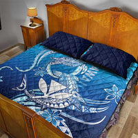 Hawaii Quilt Bed Set Turtle With Hammerhead Shark Oceanic
