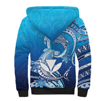 Hawaii Sherpa Hoodie Turtle With Hammerhead Shark Oceanic DT04 - Polynesian Pride