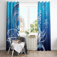 Hawaii Window Curtain Turtle With Hammerhead Shark Oceanic DT04 - Polynesian Pride