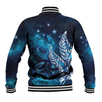 New Zealand Matariki Baseball Jacket Maori Koru Mix Silver Fern
