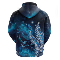 New Zealand Matariki Zip Hoodie Maori Koru Mix Silver Fern