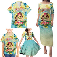 Personalised Hawaii Mother's Day Family Matching Puletasi and Hawaiian Shirt I Love You Mom