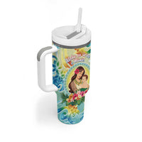 Personalised Hawaii Mother's Day Tumbler With Handle I Love You Mom DT04 - Polynesian Pride