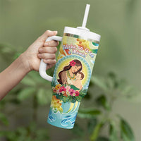 Personalised Hawaii Mother's Day Tumbler With Handle I Love You Mom DT04 - Polynesian Pride