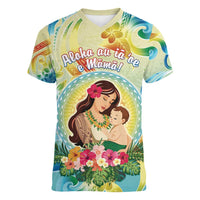 Personalised Hawaii Mother's Day Women V-Neck T-Shirt I Love You Mom