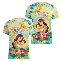 Personalised Hawaii Mother's Day Women V-Neck T-Shirt I Love You Mom