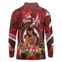 Personalised New Zealand Mother's Day Long Sleeve Polo Shirt I Love You Mom