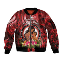 Personalised New Zealand Mother's Day Sleeve Zip Bomber Jacket I Love You Mom