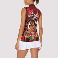 Personalised New Zealand Mother's Day Women Sleeveless Polo Shirt I Love You Mom