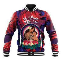 Personalised Samoa Mother's Day Baseball Jacket I Love You Mom DT04 Unisex Red - Polynesian Pride