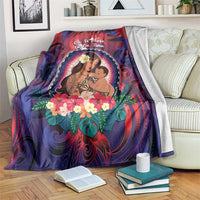 Samoa Mother's Day Blanket I Love You Mom DT04 Red - Polynesian Pride