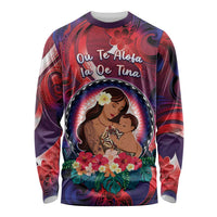 Personalised Samoa Mother's Day Long Sleeve Shirt I Love You Mom DT04 Unisex Red - Polynesian Pride