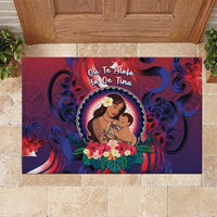 Samoa Mother's Day Rubber Doormat I Love You Mom DT04 Red - Polynesian Pride