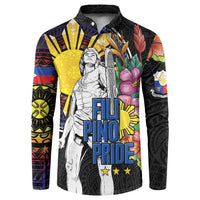 Filipinos Lapu-Lapu Hero Philippines Button Sweatshirt Hibiscus Flowers Style