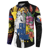 Filipinos Lapu-Lapu Hero Philippines Button Sweatshirt Hibiscus Flowers Style