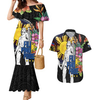 Filipinos Lapu-Lapu Hero Philippines Couples Matching Mermaid Dress and Hawaiian Shirt Hibiscus Flowers Style