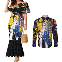 Filipinos Lapu-Lapu Hero Philippines Couples Matching Mermaid Dress and Long Sleeve Button Shirt Hibiscus Flowers Style