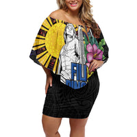 Filipinos Lapu-Lapu Hero Philippines Off Shoulder Short Dress Hibiscus Flowers Style