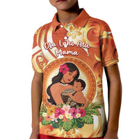 Personalised Tonga Mother's Day Kid Polo Shirt I Love You Mom DT04 Kid Orange - Polynesian Pride