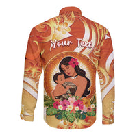 Personalised Tonga Mother's Day Long Sleeve Button Shirt I Love You Mom DT04 - Polynesian Pride