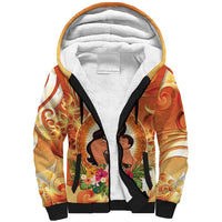 Personalised Tonga Mother's Day Sherpa Hoodie I Love You Mom DT04 Unisex Orange - Polynesian Pride