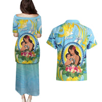 Personalised Fiji Mother's Day Couples Matching Puletasi and Hawaiian Shirt I Love You Mom