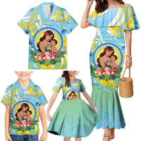Personalised Fiji Mother's Day Family Matching Mermaid Dress and Hawaiian Shirt I Love You Mom