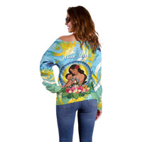 Personalised Fiji Mother's Day Off Shoulder Sweater I Love You Mom