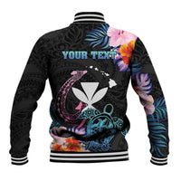 Personalised Hawaii Baseball Jacket Kanaka Maoli With Fish Hook